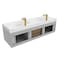 Castello Usa Thames 60-inch Gray Vanity Set with White Top and Gold Handles CB-MC-60G-GLD-20146-WH - alternate 2
